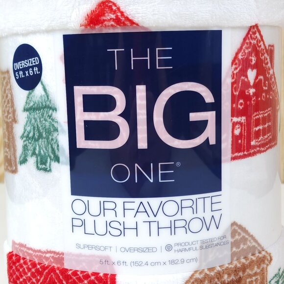 The Big One Oversized Plush Throw Blanket Holiday Design 5' x 6' Tawny Brown - Picture 2 of 10